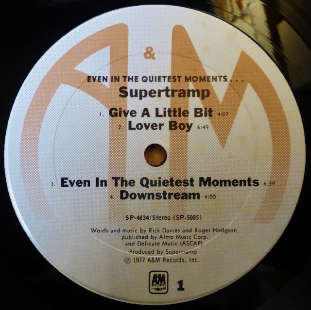 SUPERTRAMP「EVEN IN THE QUIETEST MOMENTS…」米ORIG [A&M] シュリンク美品_画像5