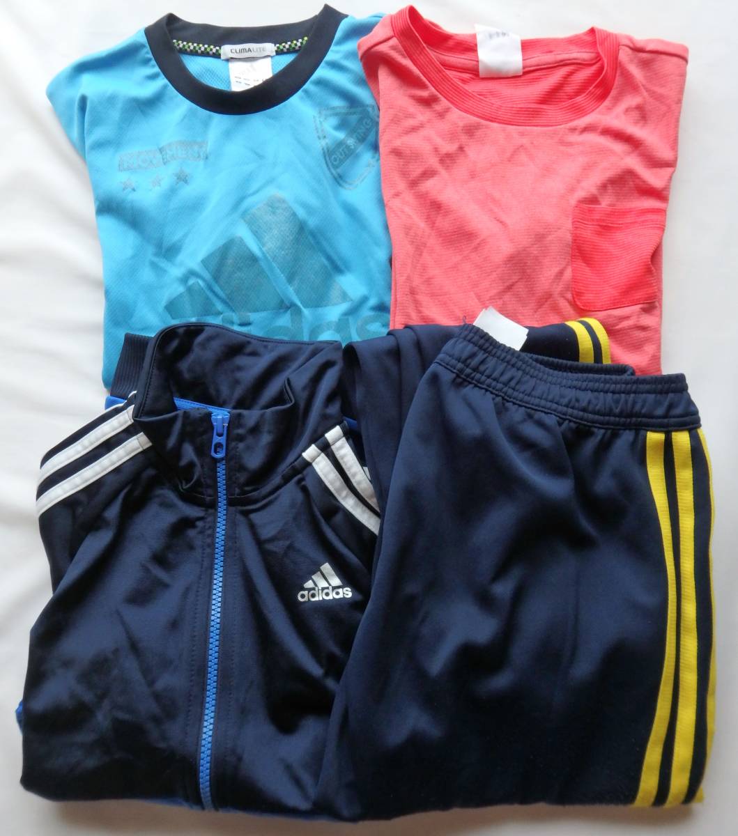  child Junior Kids sport wear 4 point summarize * size 150*ADIDAS Adidas * T-shirt 2 sheets, jersey jacket, jersey pants 