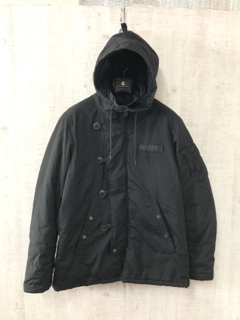オシャレ 美品☆Avirex アヴィレックス ミリタリーコート 黒 ファー