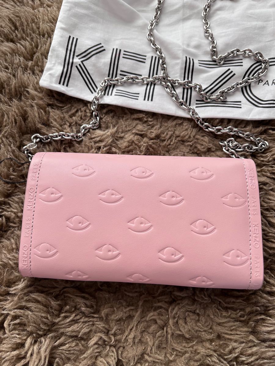 KENZO 長財布 チェーンウォレット 本革 新品 ピンク | contifarma.pe