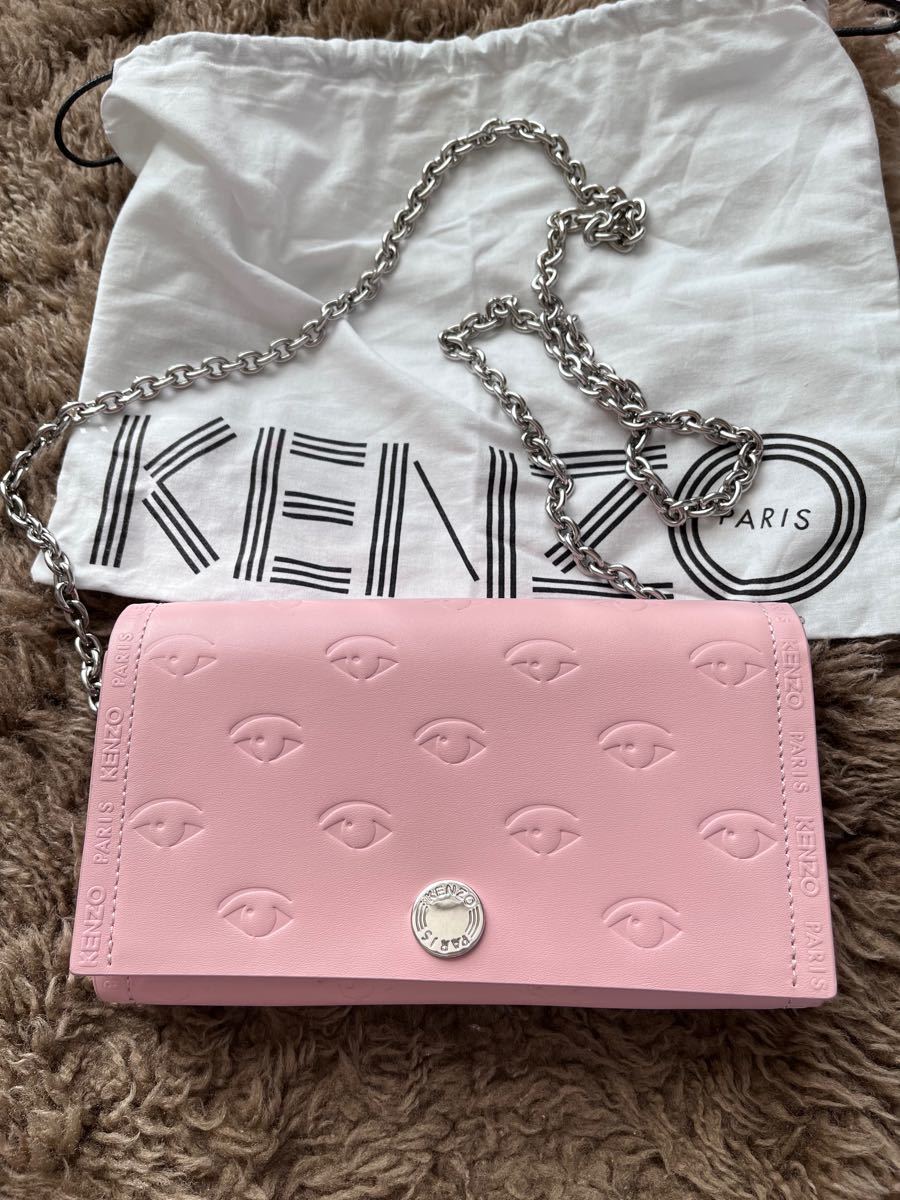 KENZO 長財布 チェーンウォレット 本革 新品 ピンク | www