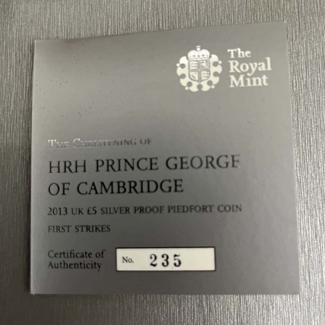 格安新品 2013年 イギリス 洗礼記念硬貨 ジョージ王子 銀貨 5ポンド WEBアウトレット 5ポンド銀貨 ジョージ王子洗礼式 2013 旧貨幣/金貨/銀貨/記念硬貨