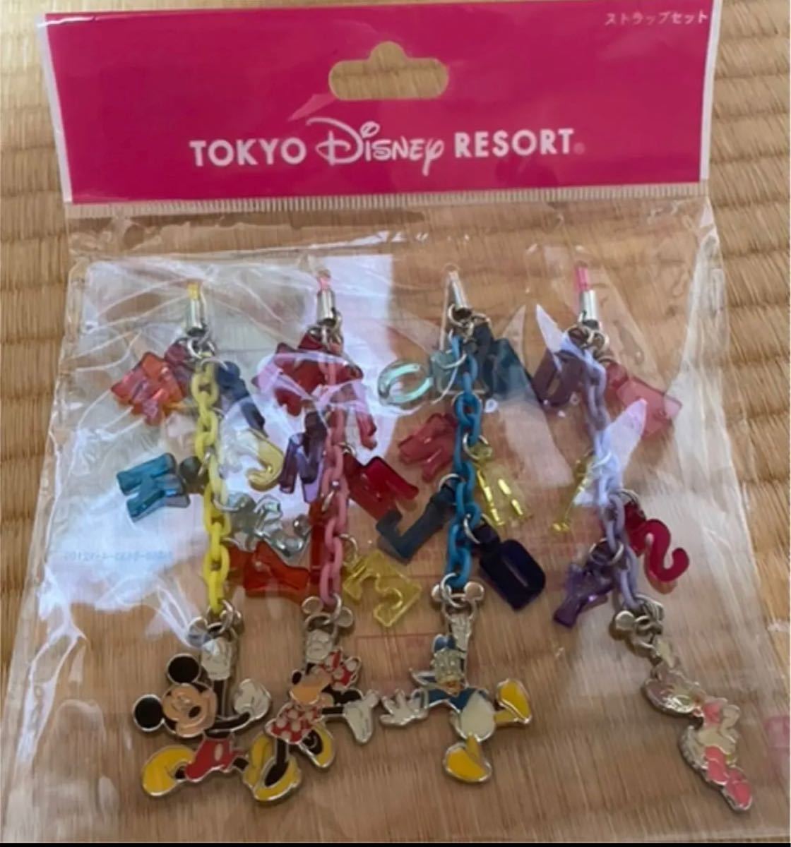 【新品】ディズニーランド　キャラクターストラップ4種セット