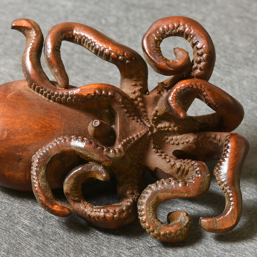 Yahoo!オークション - 木彫 タコ 蛸 彫刻 木工 美術