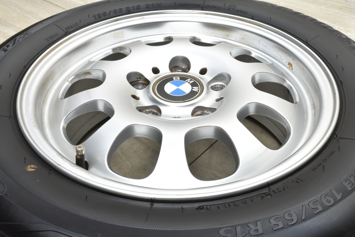 【鍛造 正規品】BMW E46 3シリーズ 純正 15in 6.5J +42 PCD120 ブリヂストン エコピア PZ-X 195/65R15 品番:1094499 エリプソイド46 1本_画像2