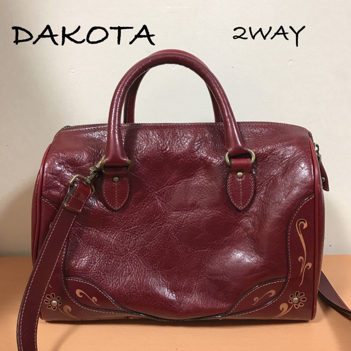 送料無料　Dakota ダコタ デイジー　2way ショルダー レザー　ボストン　バッグ　レア　希少