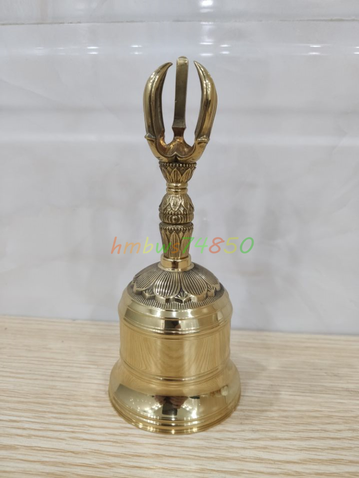 密教法具 寺院仏具」極上品 金剛鈴 仏具 真鍮製 磨き仕上げ 高さ 密教法具 寺院仏具」極上品 金剛鈴 仏具 真鍮製 磨き仕上げ 高さ