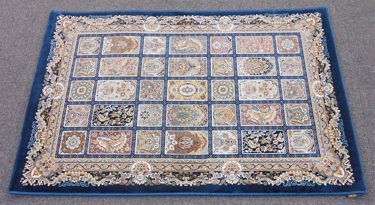 225万ノット！超高密度織 絨毯 本場 イラン産 60×90cm‐200231-