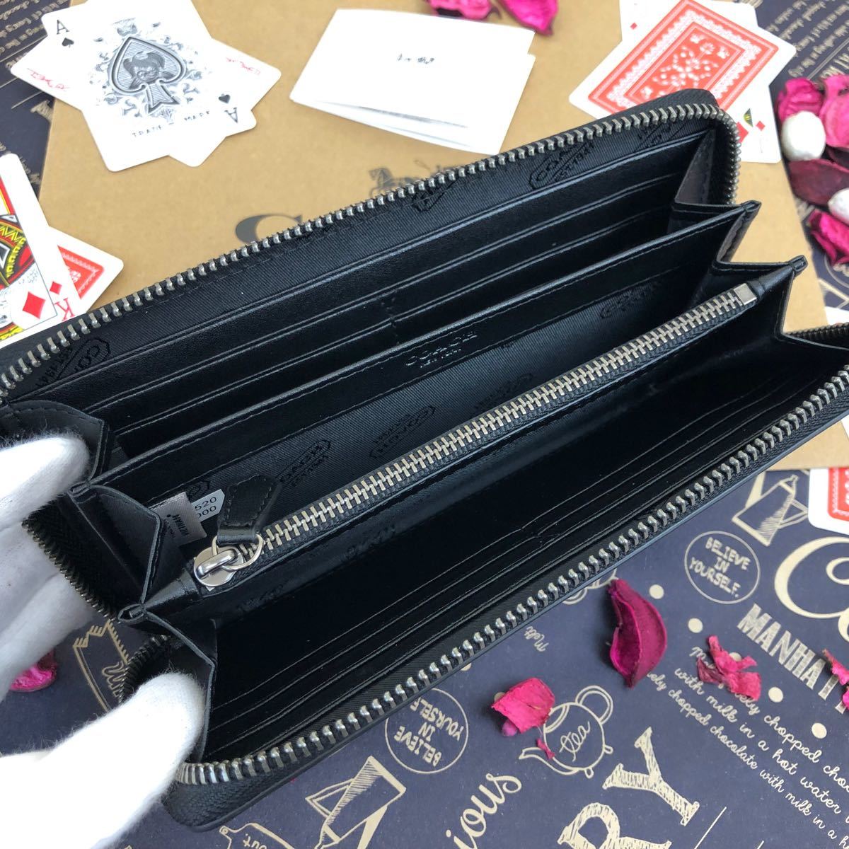 COACH 折り財布 ブラック 財布 黒 メンズ コーチ レディース 105