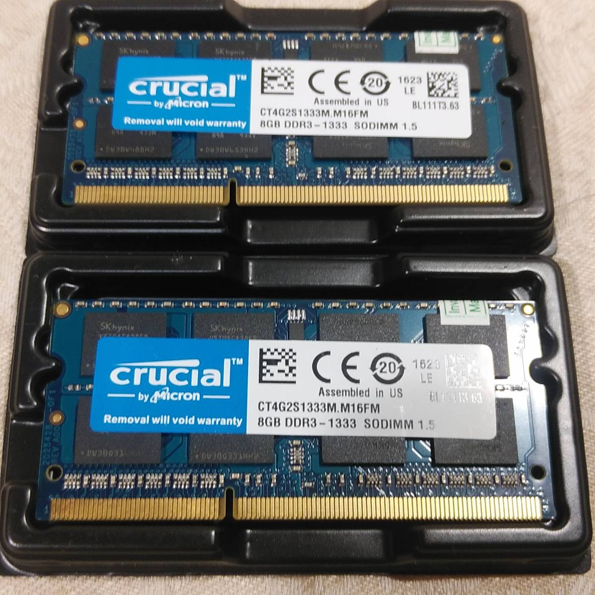 新品未使用 Crucial クルーシャル 16GB(8GB*2枚) 2RX8 DDR3 1333MHz