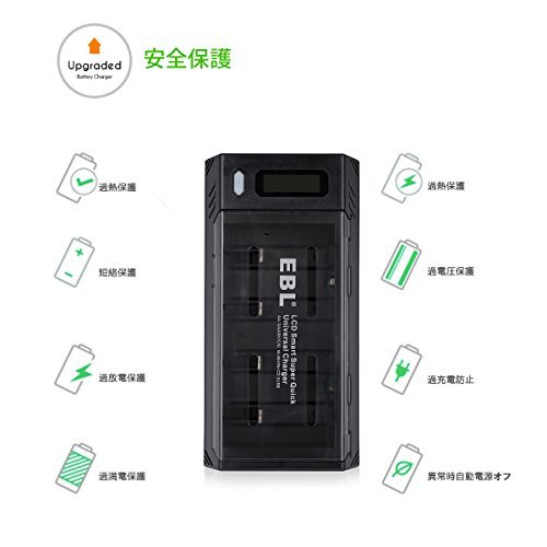 EBL 充電器単一 単二 単三 単四 ９Vに対応 ニッケル水素・ニカド充電池急速専用充電器 2 USB (1.0A*2) 同時充_画像5