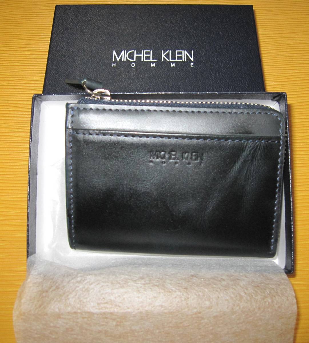  unused goods 65%OFF!MICHEL KLEIN HOMME( Michel Klein Homme )* leather coin case * change purse .* color : navy ( dark blue )