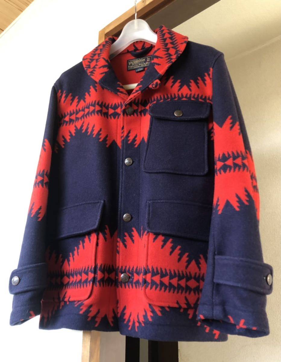 美品 ペンドルトン Pendleton トーマスケイ コレクション 限定生産モデル ウール ネイティブ柄 ジャケット コート sizeM ショール カラー_画像3