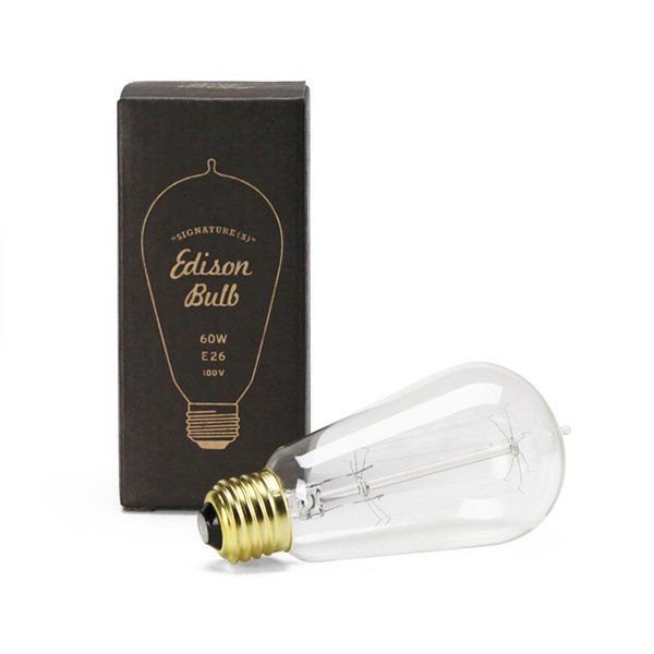 IZ46507S○Edison Bulb “Signature” S 60W E26 照明 電球 ペンダントライト ランプ レトロ カフェ 裸電球 フィラメント