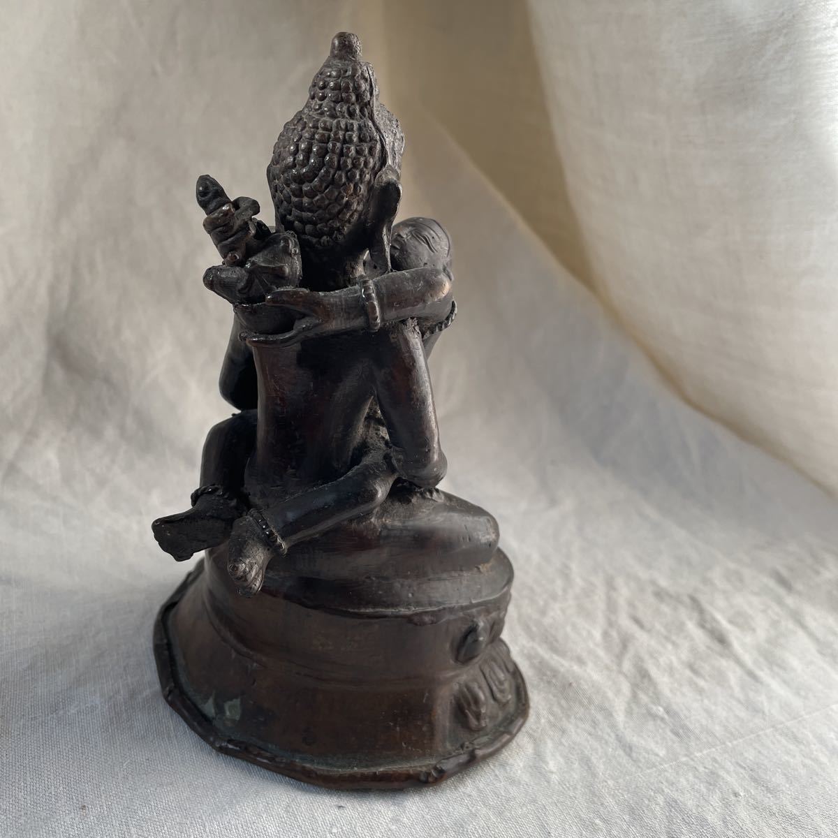 当店だけの限定 中国　古銅　チベット仏　歓喜仏　仏像　V　R3284 金属工芸