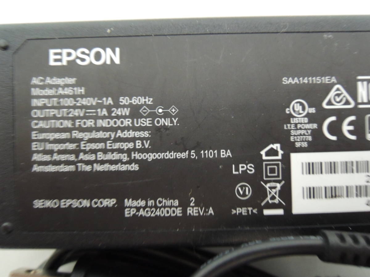EPSON AC アダプタ Model:A461H 24V～1A 24W 外径約6.4mm 内径約4.2mm センターピンあり PX-S05B PX-S05W カラリオミー PF-71対応可 #1_EPSON AC アダプタModel:A461H 24V～1A 24W
