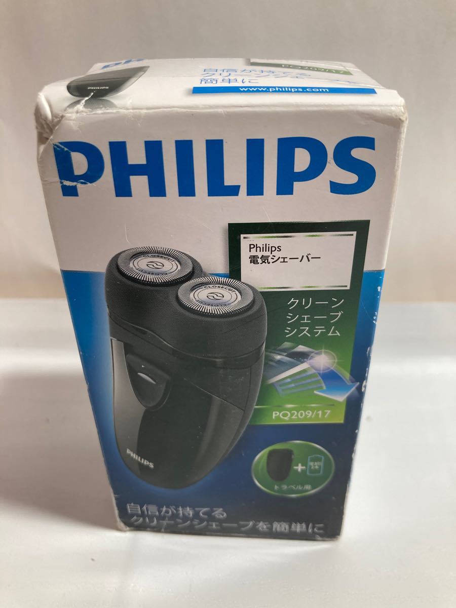 フィリップス ポータブルシェーバー メンズ電気シェーバー 乾電池式 ブラック PQ209/17 新品訳あり（外箱ダメージ）