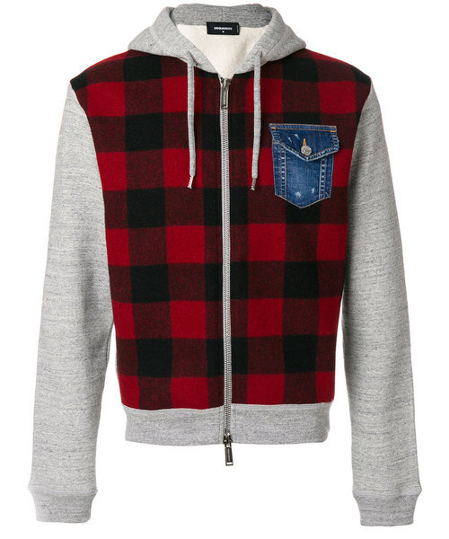 ディースクエアード DSQUARED2 17AW レザー 切替 バッファローチェック