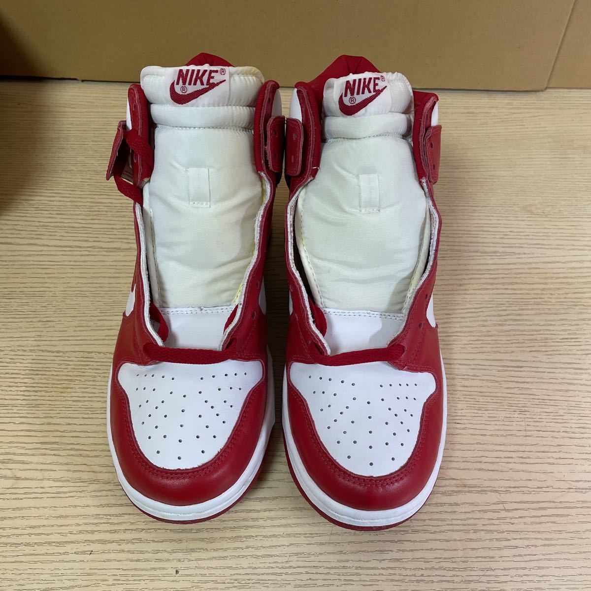 22 NIKE DUNK HIGH LE 28cm / ナイキ ダンク ハイ 白×赤 90年代レトロ 未使用品 22_画像8