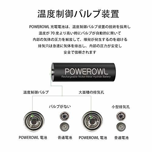 ☆新品☆Powerowl単3形充電式ニッケル水素電池8個パック PSE安全認証 自然放電抑制 環境保護(2800mAh、1200_画像4