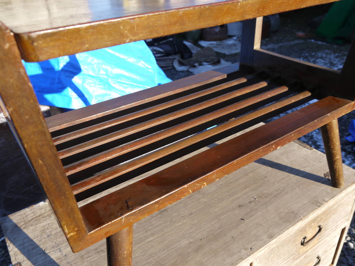 【2J05 YO】木製 リビングテーブル センターテーブル 昭和レトロ/アンティークの画像3