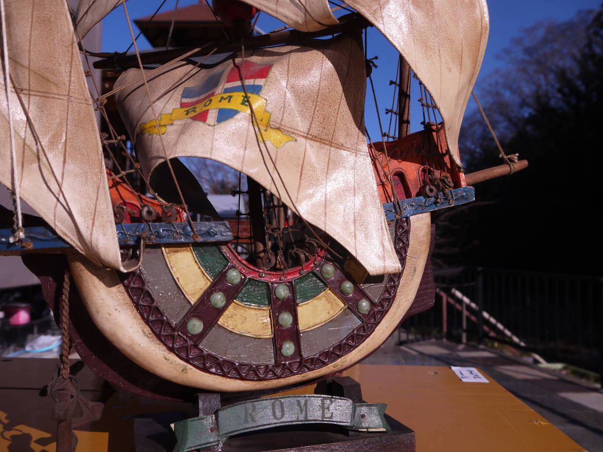 【TS20121】帆船 模型 木製帆船 組立品 インテリア 全長約60cm オブジェ コレクション 船_画像4