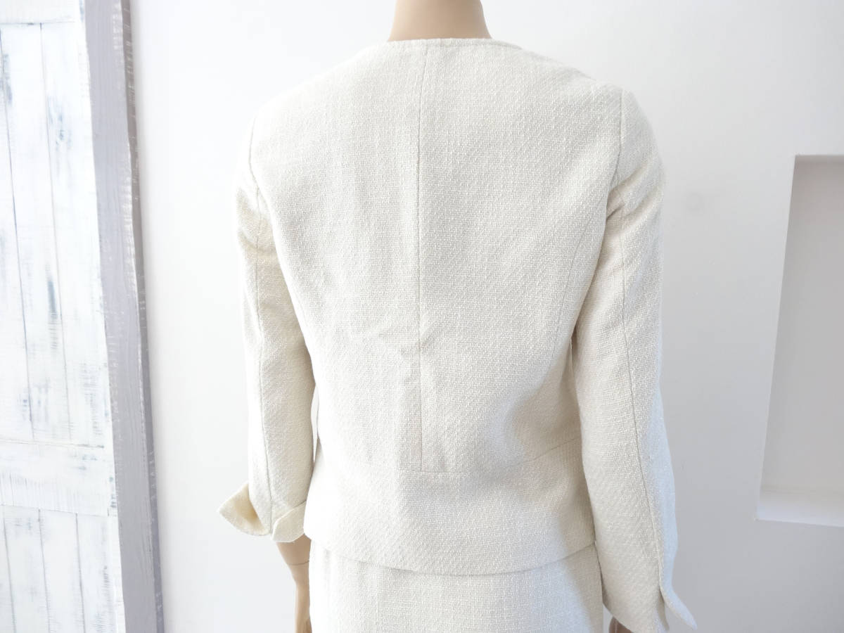  new goods [Te chichi]M size - ceremony suit no color jacket + skirt white series beige Te chichi lady's mama . go in . go in . type 