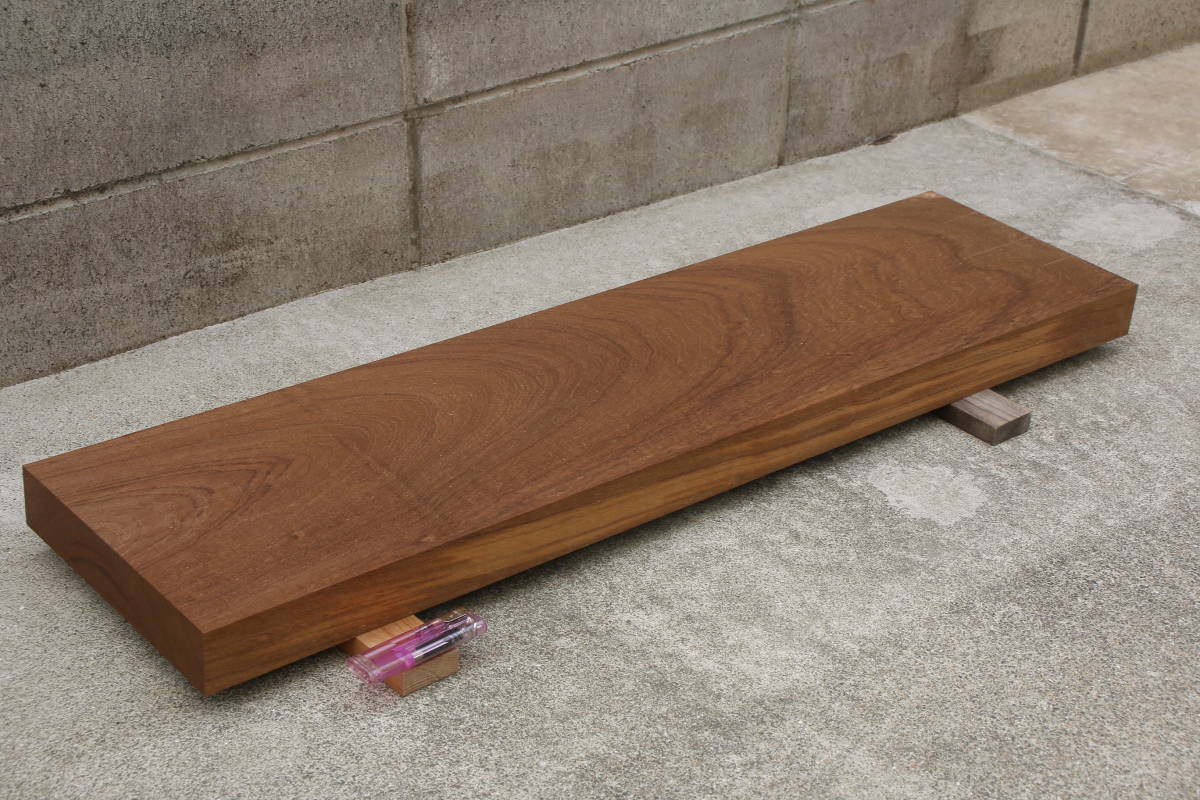 楽天 チーク　無垢材　テーブル　高級材　棚板　世界三大銘木　長さ79.5cm　幅20.8cm　厚み4.2cm チーク