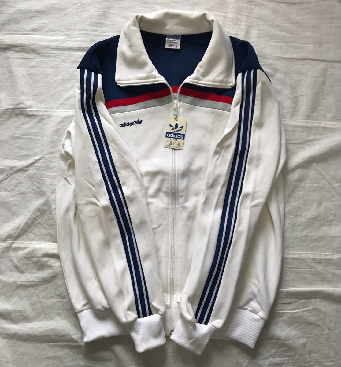 70s adidas アディダス 西ドイツタグ デサント正規品 デッドストック トラックジャケット ジャージ