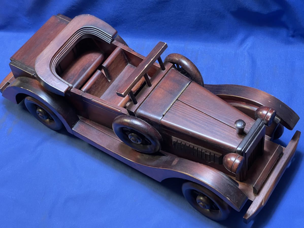 昭和レトロ 木製クラシックカー『 1933 PACKARD 』全長58cm - 木のおもちゃ メーカー不明 1933 パッカード 木製オープンカー -_画像2
