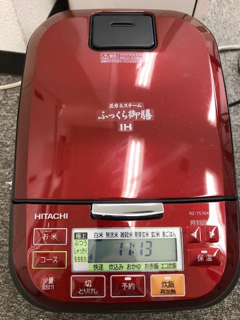 HITACHI 日立　IHジャー炊飯器　RZ-TS104M ルビーレッド　2021年製　中古品_画像2