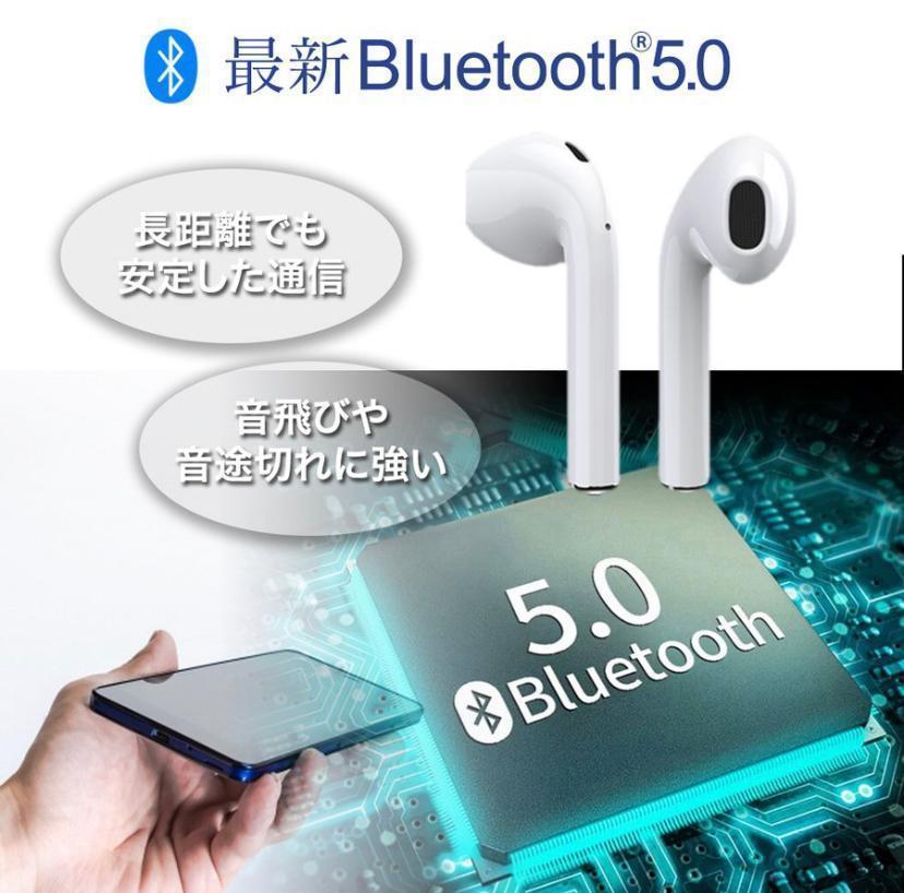 i12　Bluetoothイヤホン　白　ワイヤレスイヤホン　2021　最新型_画像5