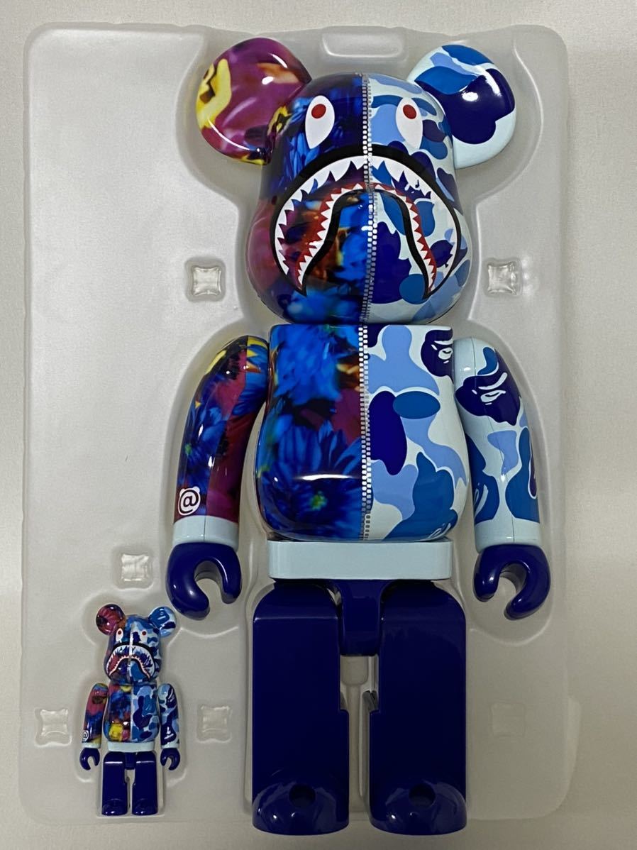 BE@RBRICK × BAPE(R) × M / mika ninagawa GREEN／BLUE／PINK 3色セット　 ベアブリック ベイプ エイプ　 蜷川実花 グリーン ブルー_画像4