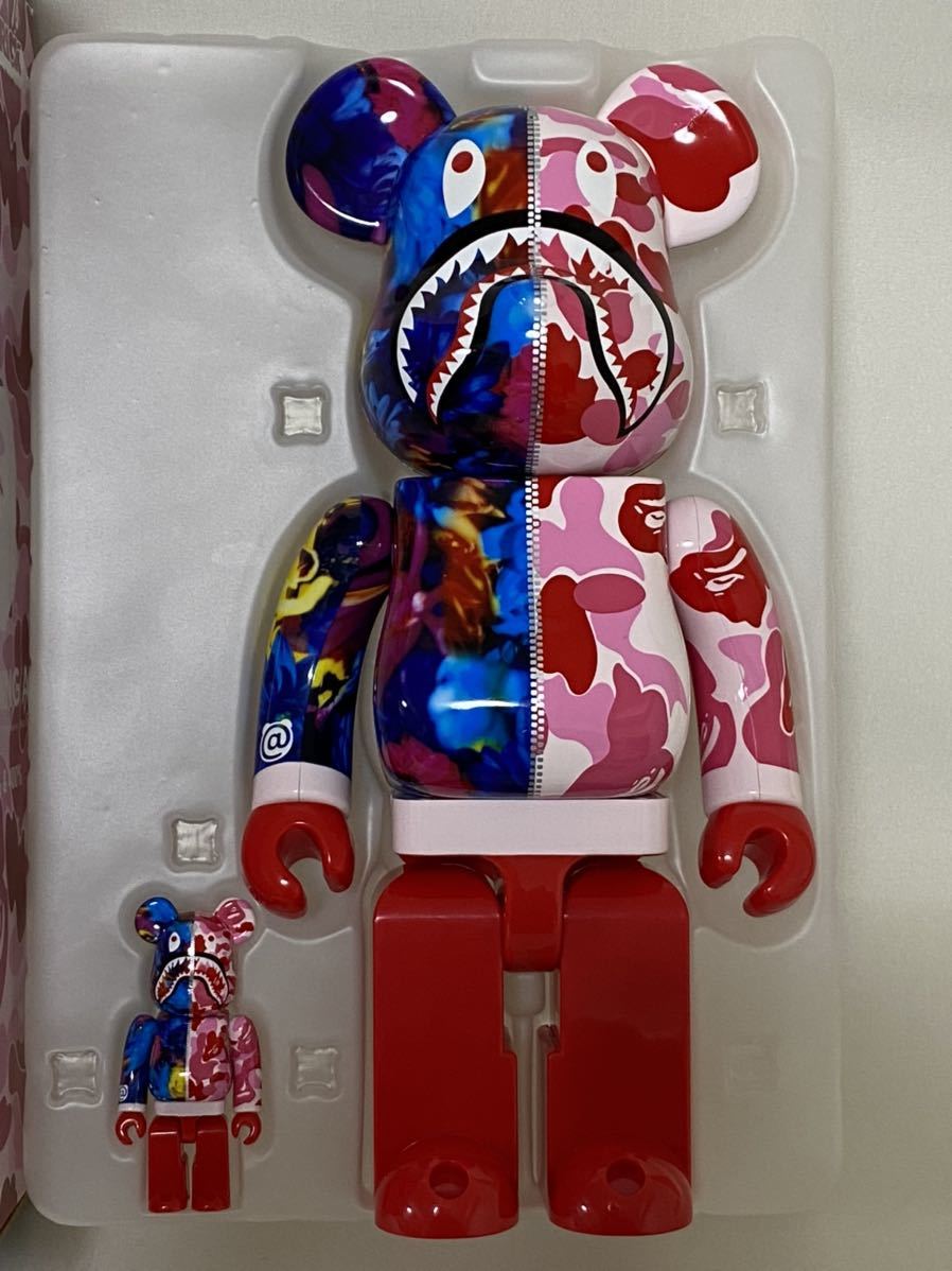 BE@RBRICK × BAPE(R) × M / mika ninagawa GREEN／BLUE／PINK 3色セット　 ベアブリック ベイプ エイプ　 蜷川実花 グリーン ブルー_画像2