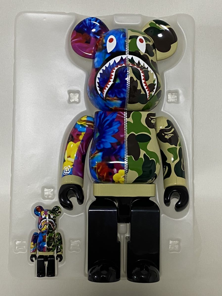 BE@RBRICK × BAPE(R) × M / mika ninagawa GREEN／BLUE／PINK 3色セット　 ベアブリック ベイプ エイプ　 蜷川実花 グリーン ブルー_画像3