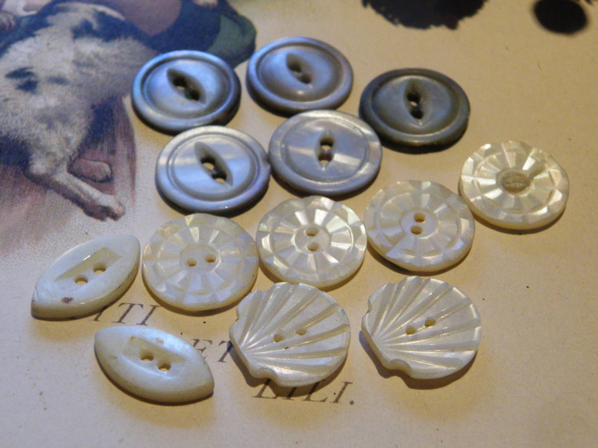 フランスアンティーク 裁縫 可愛い形の小さな 貝ボタン １３個セット ボタン 売買されたオークション情報 Yahooの商品情報をアーカイブ公開 オークファン Aucfan Com