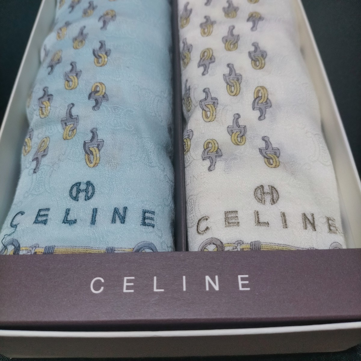 セリーヌ CELINE ハンカチ 未使用品 2枚 鍵 キー 透かしマカダム