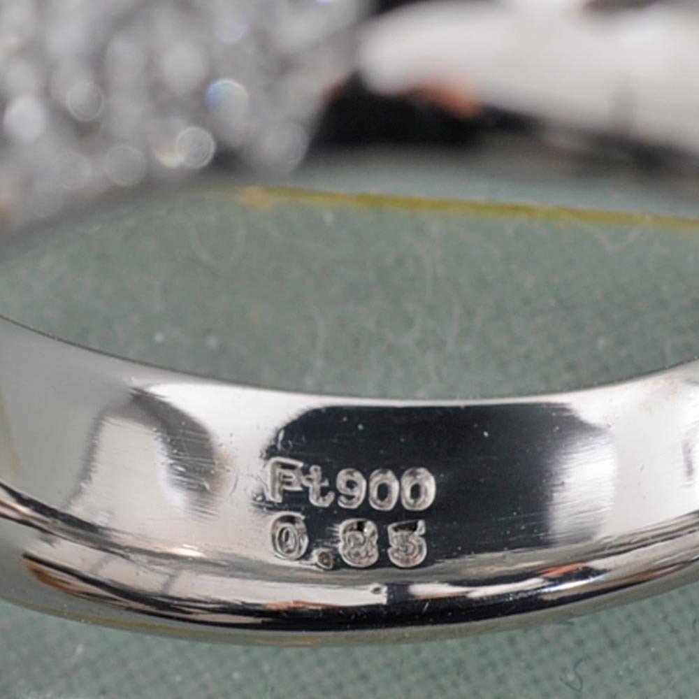 【G20】　Pt900　プラチナ900　パヴェダイヤモンド 0.85ct　デザイン リング 指輪　中古品仕上げ済み　12号