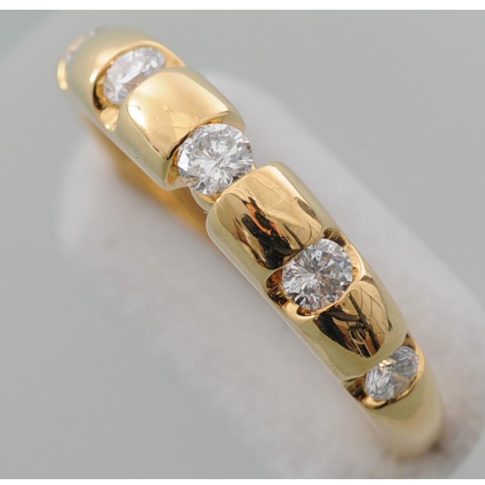 激安/新作 【G24】　K18 イエローゴールド　ダイヤモンド 0.50ct　デザイン リング 指輪　中古品仕上げ済み　19.5号 イエローゴールド台