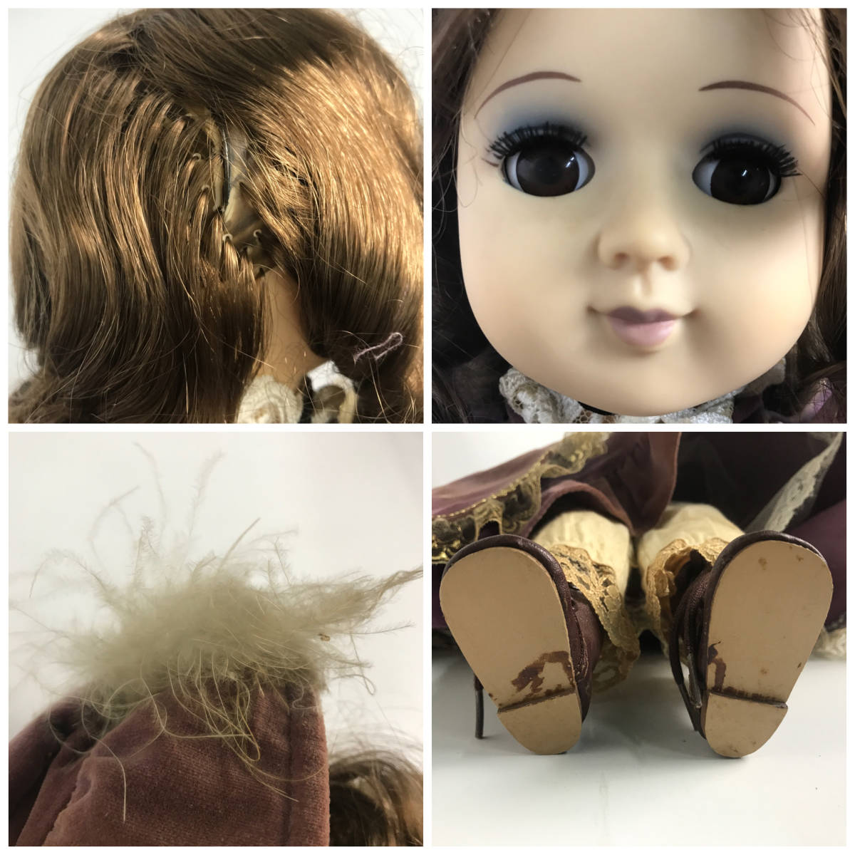 ba8/25 Oike collection スリープアイ 人形 約47cm 抱き人形 ベロア帽子 ドレス ワンピース オオイケ コレクション  眠り人形 ドール