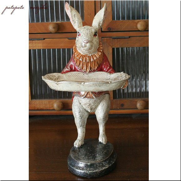  mystery. country. Alice antique style rabbit tray stand ... rabbit display patamin case miscellaneous goods 