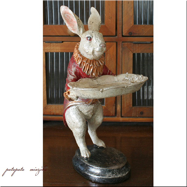  mystery. country. Alice antique style rabbit tray stand ... rabbit display patamin case miscellaneous goods 