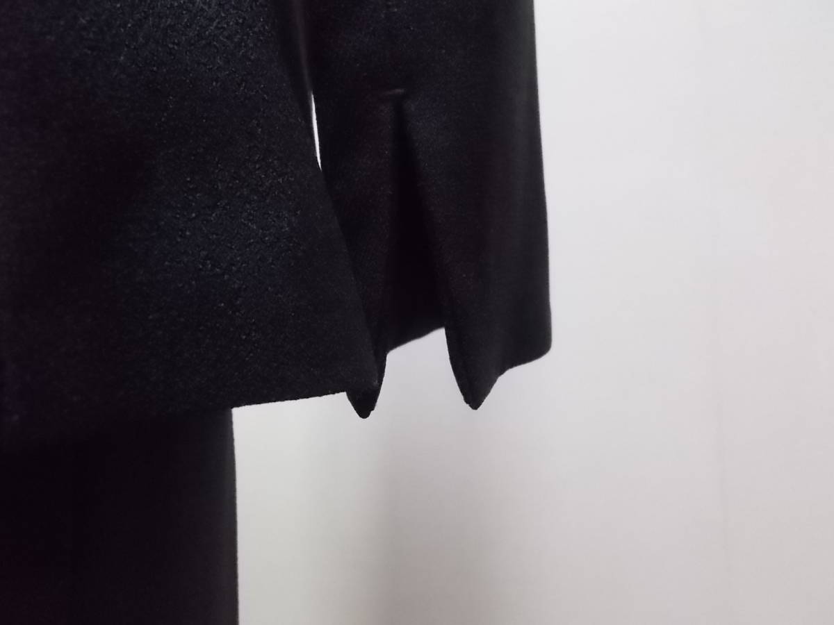 30-12新品ブラックフォーマルパンツスーツ黒テーラードジャケット白ブラウス3点セットアップ7号S卒業式入学式就活通勤面接　7TT61