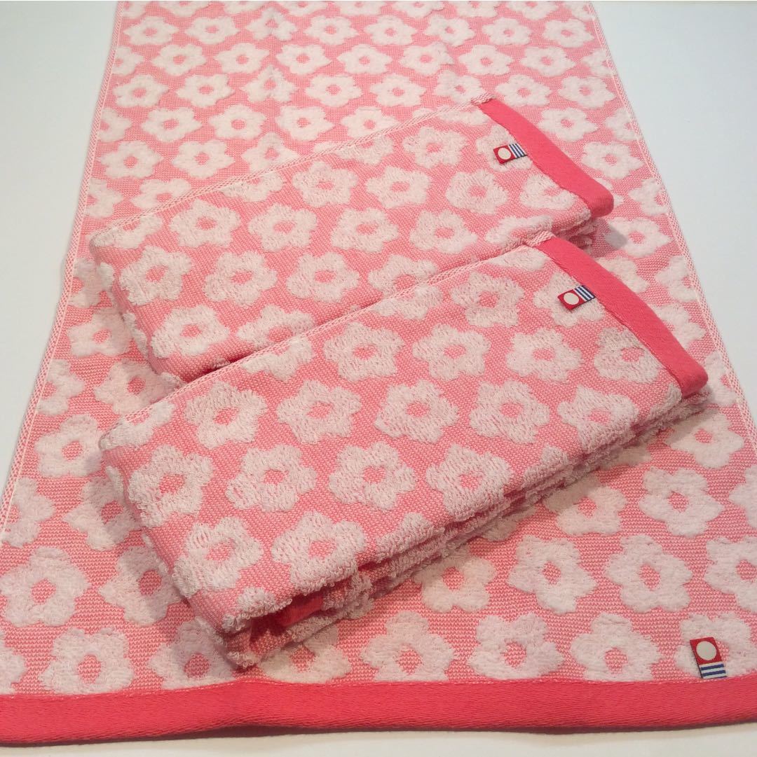 今治タオル フェイスタオル 浴用 まとめて 3枚 セット 日本製 花柄 ピンク 可愛い バスタオル ブランド_画像4