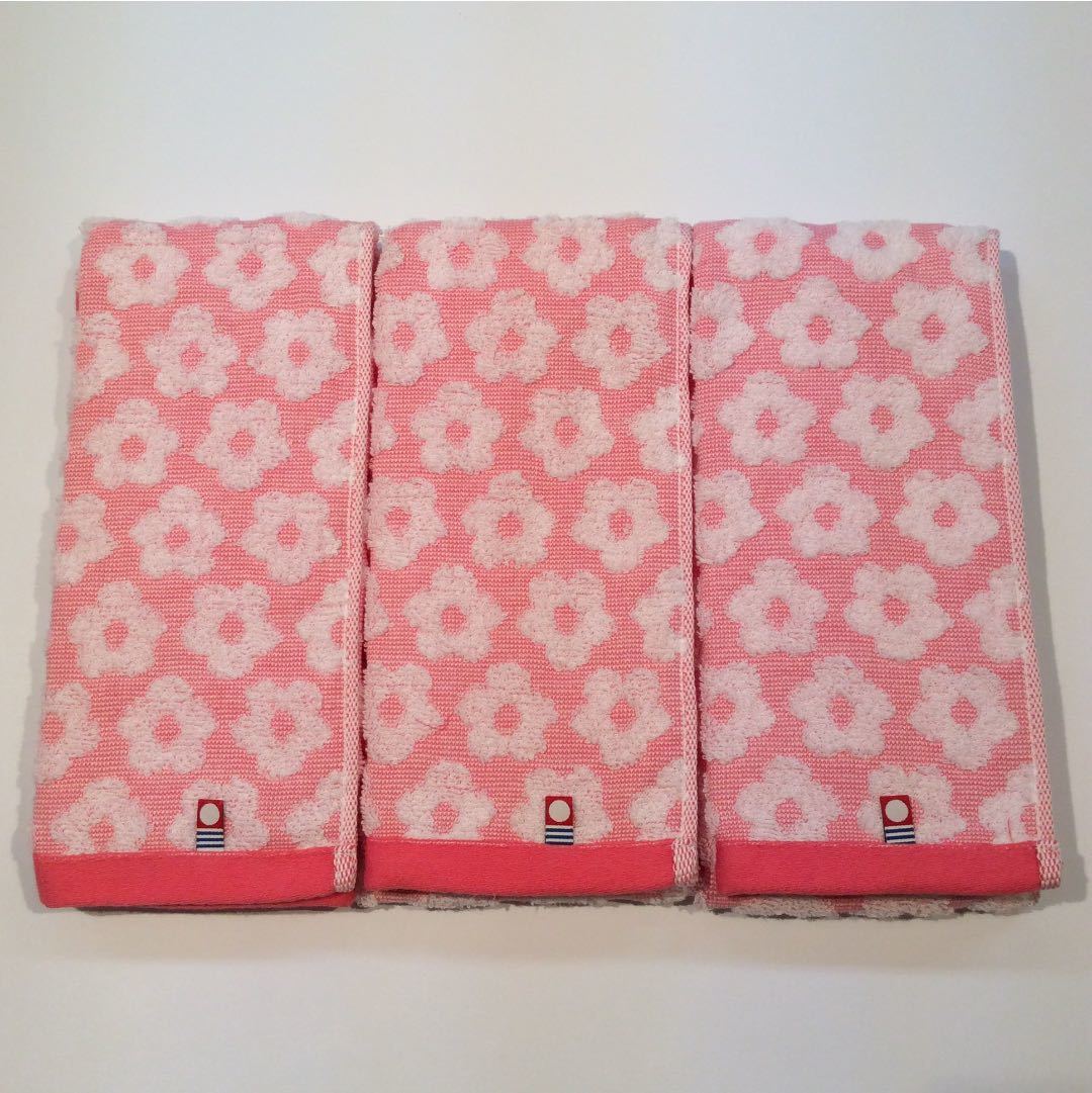 今治タオル フェイスタオル 浴用 まとめて 3枚 セット 日本製 花柄 ピンク 可愛い バスタオル ブランド_画像6