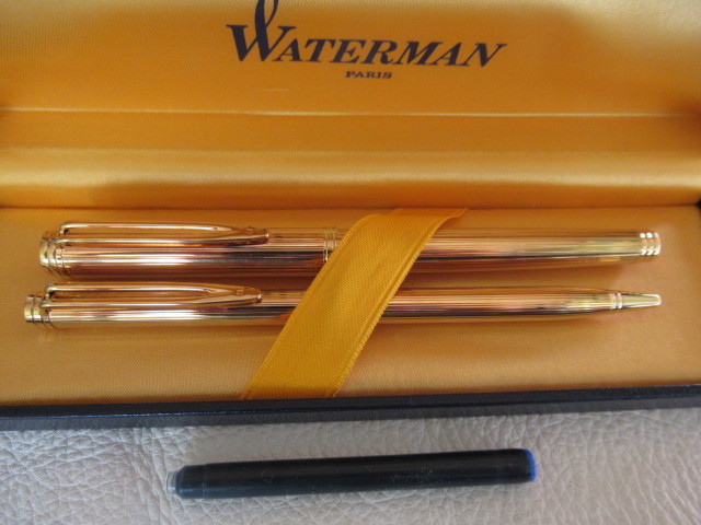 □未使用近い 1980年代 共箱付 定価10万！カタール国章入り WATERMAN