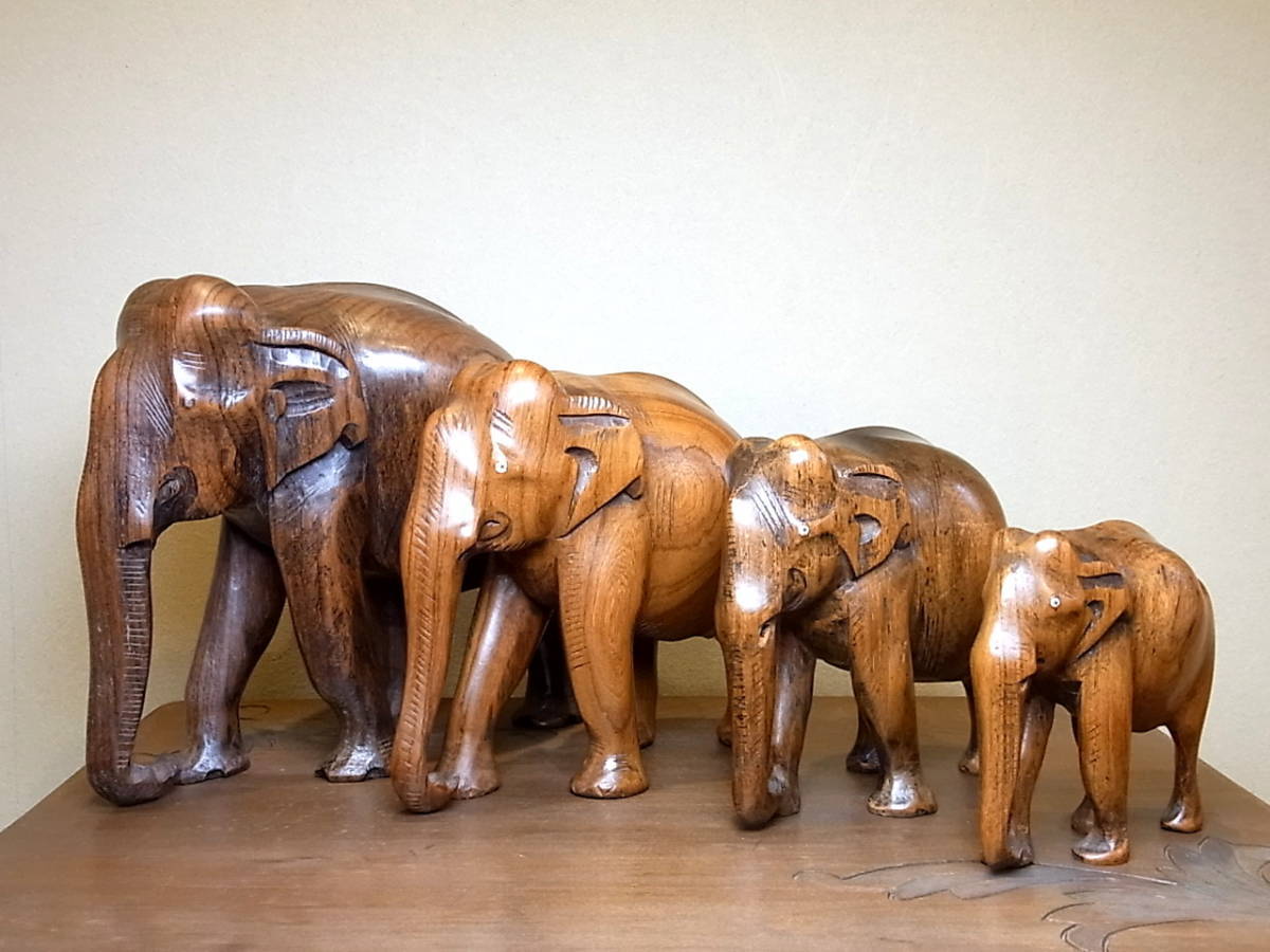 個性的な象のインド彫刻 ゾウ置物インテリア彫刻オブジェ装飾品調度品