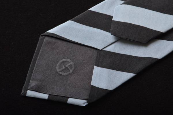 SALE [TI1289]joru geo Armani чёрный этикетка галстук коллекция модель блок полоса шелк производства новый товар 
