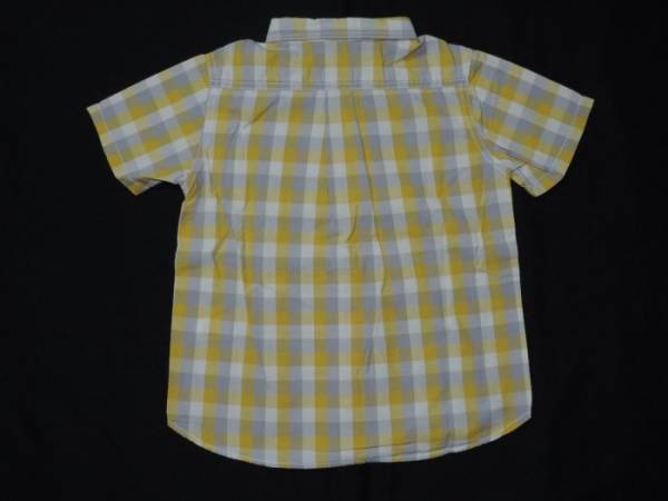 新品☆３can４onの黄×グレー系チェックの半袖シャツ☆１２０☆_画像3