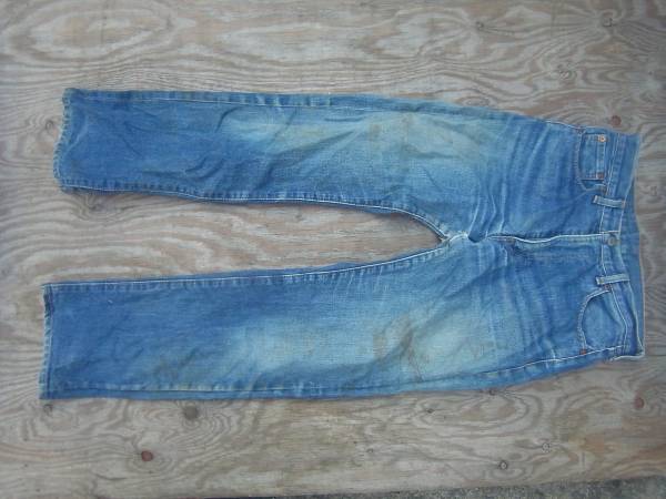 Qg587 [ price cut ] Levi's 502xx 502 w32 L34 red ear TALON length . old clothes LEVIS jeans Denim 140 year of model Vintage damage 
